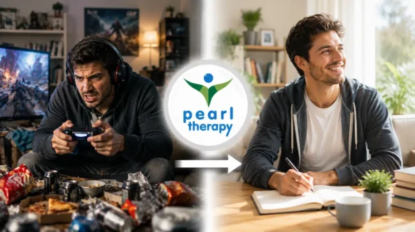 Oyun bağımlılığı tedavisi ve terapisi ile bilgisayar, mobil, konsol, PlayStation ve online oyun bağımlılığından kurtularak ekran süresini kontrol altına alan ve sağlıklı yaşam düzenine kavuşan kişi – Pearl Therapy bütüncül oyun bağımlılığı terapisi