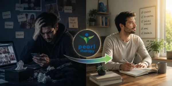 Pearl Therapy seks bağımlılığı tedavisi ve terapisi ile cinsel bağımlılıktan kurtulma sürecini, dürtüsel ve takıntılı davranışlardan dengeli, huzurlu ve sağlıklı yaşama dönüşümü gösteren Holistik Master Terapi görseli