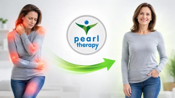 Fibromiyalji nedeniyle yaygın kas ve eklem ağrıları yaşayan bir kişinin terapi öncesindeki yorgun, ağrılı ve hareket etmekte zorlanan hali ile Pearl Therapy Holistik Master Terapi süreci sonrasında daha rahat hareket eden, enerjik ve sağlıklı görünümünü gösteren profesyonel görsel. Görsel; fibromiyalji tedavisi, kronik ağrı terapisi, kas ağrıları, eklem ağrıları, kronik yorgunluk, stres yönetimi, bilinçaltı terapisi, sinir sistemi dengelenmesi ve bütüncül sağlık yaklaşımını temsil etmektedir.