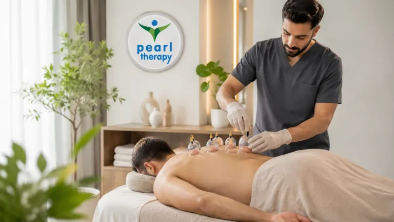 Pearl Therapy hacamat terapisi ve uygulaması görseli; geleneksel hacamat, kupa terapisi, bütüncül sağlık desteği, beden rahatlaması, kan dolaşımı desteği, stres ve gerginlikten arınma yaklaşımını temsil eden profesyonel hacamat ve Holistik Master Terapi görseli